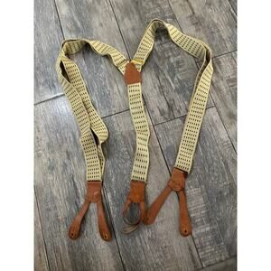 Polo Ralph Lauren Vintage Y-Back Leather & Brass Suspenders Braces